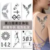 10 pegatinas de tatuaje con diseño en blanco y negro para niños personalidad alto sentido ins fiesta impermeable traje de pegatinas de tatuaje temporales