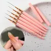 Ferramentas de Manicure Novas Transfronteiriças Pacote com 5 Canetas de Linha para Manicure Canetas de Linha de Gancho Ultra-Finas Japonesas Padrões de Unhas Pintados à Mão
