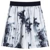 Pantalones Anchos de Seda Helada para Mujer, Uso Diario para Ir al Trabajo, Estilo Delgado de Verano con Estampado de Tinta, Corte Holgado, Adelgazantes, Cómodos Pantalones de Cinco Puntos para Mujer