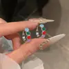 Aretes Redondos con Goteo de Aceite Geométrico, Aretes Minimalistas de Estilo Coreano con un Diseño Único, Aretes de Nicho con un Toque de Lujo Ligero y de Alta Gama, Accesorios Versátiles
