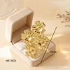 Anillo de Acero de Titanio Europeo y Americano Transfronterizo Chapado en Oro de 18K Flor de Corazón Nicho Gama Alta No se Desvanece Anillo Abierto