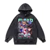 Sudadera con capucha retro americana transfronteriza Sailor Moon lavada y desgastada 480 g, talla grande, holgada y pesada