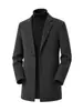 Abrigo de Lujo Ligero de Alta Gama 100% Lana para Hombre Otoño Invierno Nuevo Estilo Almacenamiento de Calor Calentamiento Protección contra el Frío Caída Suave Ropa Exterior de Negocios