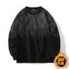 2024 Primavera e Outono Novo Moletom Masculino Casual Joker Jovem Bonito Camiseta de Manga Comprida Gola Redonda Forrado de Lã Engrossado Gradualmente