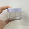 Bote de Crema de Pared Gruesa de 30G/50G Botella de Plástico Transparente de Boca Ancha Muestra de Cuidado de la Piel Cosméticos Almohadilla Tirada a Mano
