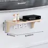 Conjunto de Gabinete de TV de Madeira Maciça Suporte de Parede sem Furos para Decodificador Decoração de Parede para Sala de Estar Quarto Caixa de Armazenamento para Roteador