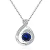 Plata de Ley S925 Transfronteriza Europea y Americana Amazon Nueva Moda Versátil Colgante Gota de Agua Doce Piedras de Nacimiento Collar Sencillo