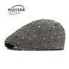 Gorra Delantera Jacquard Estilo Japonés para Hombres y Mujeres, Boina Transpirable Primavera y Verano, Gorra de Pintor Pato Británica Retro Moda