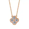 Transfronterizo Caliente Plata S925 Diamante Mosan Oro Champagne Trébol de Cuatro Hojas Juego de Tres Piezas Pendientes Pulsera Collar Mujeres Fábrica Venta al por Mayor