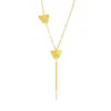 Collar Asimétrico Colgante Mariposa Dorada de Plata de Ley S925 Cadena de Clavícula Versátil de Alto Valor Lujo Ligero Regalo