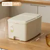 Contenedor de arroz transparente de grado alimenticio para uso doméstico, a prueba de insectos y humedad, caja de almacenamiento de arroz sellada, cubo de arroz de cocina, frasco de almacenamiento de harina