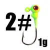 Anzuelo de señuelo anzuelo de cabeza plomada multicolor 1g 2G 3.5G 5G 7G 10G 14G 20g color luminoso