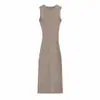 Estilo puramente seductor, vestido de punto sexy ajustado elástico con abertura trasera anti-rozaduras, vestido bodycon de longitud media que ciñe la cintura para mujer