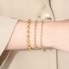 Comércio Exterior Transfronteiriço Novo Produto Aço Inoxidável Simples e Fashion Corrente de Bolas de Aço Bracelete de Bolas Vazadas Joias de Corrente Feitas à Mão
