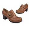 Zapatos de comercio exterior 32 hebilla de cinturón gruesa hebilla nueva moda zapatos romanos europeos y americanos 2023 zapatos 48 tacones altos negros mujeres