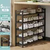 Zapatero para la entrada de la casa, zapatero estrecho de múltiples niveles para el recibidor, adecuado para apartamentos de alquiler y dormitorios, zapatero pequeño y simple