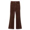 25 Pantalones de Algodón de Cintura Alta para Mujer para Invierno, Pantalones Casuales Ligeramente Acampanados, Pantalones de Pana Gruesos con Forro de Felpa, Pantalones de Pana Acampanados de Tallas Grandes