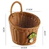 Cesta Tecida Nórdica Cozinha Cesta de Armazenamento de Gengibre e Alho Cesta Vintage de Parede Cesta Pequena Portátil para Flores Cesta Suspensa para Utensílios de Cozinha