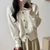 Cárdigan Retro de Punto Trenzado Estilo Perezoso para Mujer Otoño/Invierno 2026 de un Solo Botón Adelgazante Ropa Exterior de Punto para el Trabajo