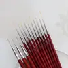 Venta al por mayor transfronteriza de Plumas de Dibujo Lineal para Mango de Secuoya Medianas, Grandes y Pequeñas, Plumas de Pintura de Colores, Pinceles de Dibujo Lineal Pequeños y Plumas para Uñas Suministro