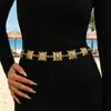 Popular cadena de cintura bohemia transfronteriza para mujer para combinar con faldas, cadena de cinturón de metal vintage turquesa, accesorio de estilo étnico