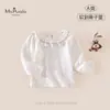 Novidades de Outono Classe Bebê e Criança Pequena Roupa Infantil Classe A Amiga da Pele Confortável Respirável Camiseta Camada Base Menina Renda Gola Redonda Manga Longa