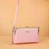 Bolsa de Celular Nova no Atacado para Mulheres Moda Japonesa e Coreana Padrão Horizontal Granulado Bolsa Transversal Bolsa de Ombro Grande Capacidade Carteira com Zíper