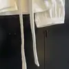 Camisa branca de veludo cotelê com cadarço na cintura para afinar a cintura, com manga longa, de outono/inverno, com temperamento francês, top afina a cintura