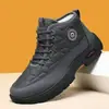 Botas de Nieve para Hombre 2026 Estilo Invierno Aterciopeladas Gruesas Cálidas Zapatos de Algodón para Mediana Edad y Mayores Impermeables Zapatos de Papá Botas de Algodón de Media Pantorrilla