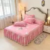 Falda de Cama de Algodón Cepillado Engrosado 2025, Pieza Única, Cubre Cama de Algodón Puro, Falda de Cama a Prueba de Polvo, Cubre Cama con Dobladillo Inferior Oculto