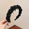 Diadema plisada de lunares con dientes, diseñada para hacer que la frente parezca más alta y el rostro más pequeño, antideslizante, diadema para peinar el cabello, retro y elegante, accesorio para el cabello versátil