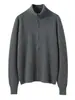 Nueva colección otoño/invierno 2026: Cárdigan 100% cachemir puro para mujer, con cuello medio alto, cierre de cremallera, corte holgado y diseño de punto versátil