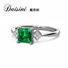 Anillo de plata de ley S925 Daisini Anillo de cultivo de gema esmeralda de lujo de alta gama de nicho para mujer anillo de moda