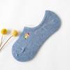 Calcetines nuevos al por mayor bordado de animales de dibujos animados calcetines invisibles silicona antideslizante algodón diez colores combinables calcetines de mujer