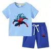 2026 Camiseta Infantil Masculina Verão Novo Estilo Manga Curta Roupa Infantil Estilo Coreano Algodão Calça Curta Feminina Conjunto de Duas Peças
