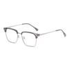 Gafas Metálicas Retro con Línea de Ceja para Hombres Tecnológicos, Lentes de Prescripción Profesionales, Monturas Elegantes, Montura de Gafas de Ceja para Negocios