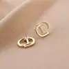 Pendientes Cd de Plata de Ley S925 para Mujer 2025 Nuevos Pendientes Elegantes Simples y Estilizados Pendientes Versátiles Exquisitos de Alta Gama