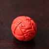 Cuentas sueltas de cinabrio rojo arena, cuentas de dragón antiguo, cuentas de Buda, pulsera de Dragon Ball, tallado de dragón antiguo, cuentas redondas talladas de cinabrio al por mayor