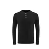 Camiseta de Algodón Mercerizado para Hombre Otoño Nuevo Cuello Redondo Manga Larga de Algodón Camiseta Base Cálida para Hombre Primavera 2025