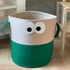 Cesta de Almacenamiento de Fieltro de Dibujos Animados con Ojos Grandes, Contenedor Plegable Organizador de Juguetes para Niños con Asas