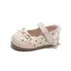 Zapatos de piel para niña, nueva colección primavera/otoño 2026, modernos zapatos de princesa con lazo para niñas pequeñas, planos de suela suave para bebés y niñas pequeñas
