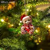 Pendente Plano de Acrílico de Novo Produto Transfronteiriço Ursinho de Natal Pingente Decorativo Enfeites de Decoração de Natal Pequenos Presentes