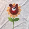 Produto Acabado Transfronteiriço Girassol Artesanal Espinheiro Candied Coelho Buquê Fio Crochê Presente Criativo para Temporada de Formatura