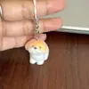 Llavero de Perrito Flocado Lindo Tridimensional, Colgante Divertido de Corazón Girly para Bolso de Teléfono Móvil, Accesorios de Regalo para Pareja y Mejor Amiga