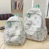 Mochila Ins Linda Estilo Japonés con Estampado de Moño para Niñas, Adecuada para Estudiantes de Secundaria y Preparatoria, Bolso Escolar, Estilo Universitario, Impermeable, Versátil