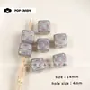 Dado Quadrado Transparente de Acrílico com Grade de Cereja DIY Pingente de Bolsa Chaveiro Acessório