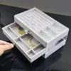 Caixa de Armazenamento de Joias Transparente Caixa de Joias de Flanela Caixa de Armazenamento de Joias com Gavetas de Três Camadas Caixa de Joias de Acrílico Transfronteiriça