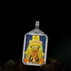 Colgante Thangka Original S925 Plata de Ley Zaki Lam Semi-Pintado a Mano Amuleto Doble Cara Dios de la Riqueza de Xizang Estilo Étnico Versátil