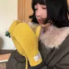Guantes de Punto de Lana con Diseño Floral Rojo para Mujer, Compatibles con Pantalla Táctil, Manoplas de Invierno Completas con Cordón, Protección Térmica al Aire Libre contra el Frío