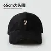 Boné de baseball de veludo cotelê Outono e Inverno masculino e feminino circunferência da cabeça grande mostra o rosto bordado pequeno número 7cem combinar estilo coreano boné com aba moda